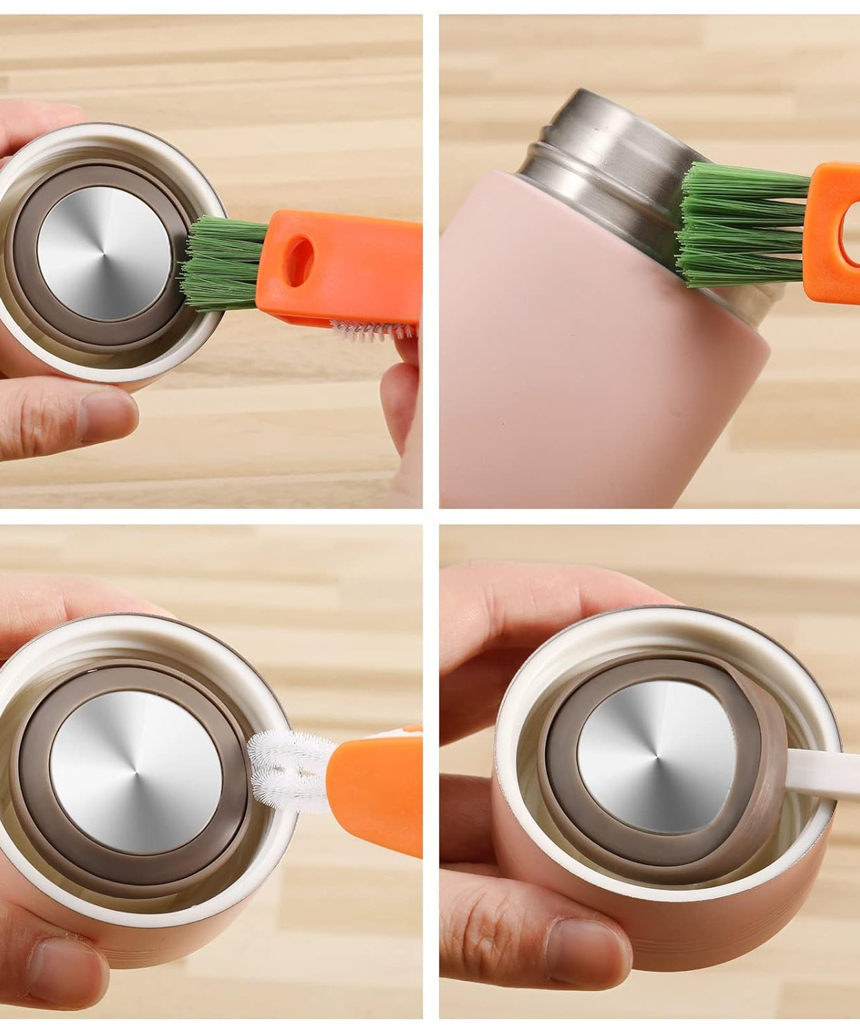 3-in-1 Multifunctional Cleaning Brush Set – Mini Bottle, Cup & Lid Cleaner (1 Pc)