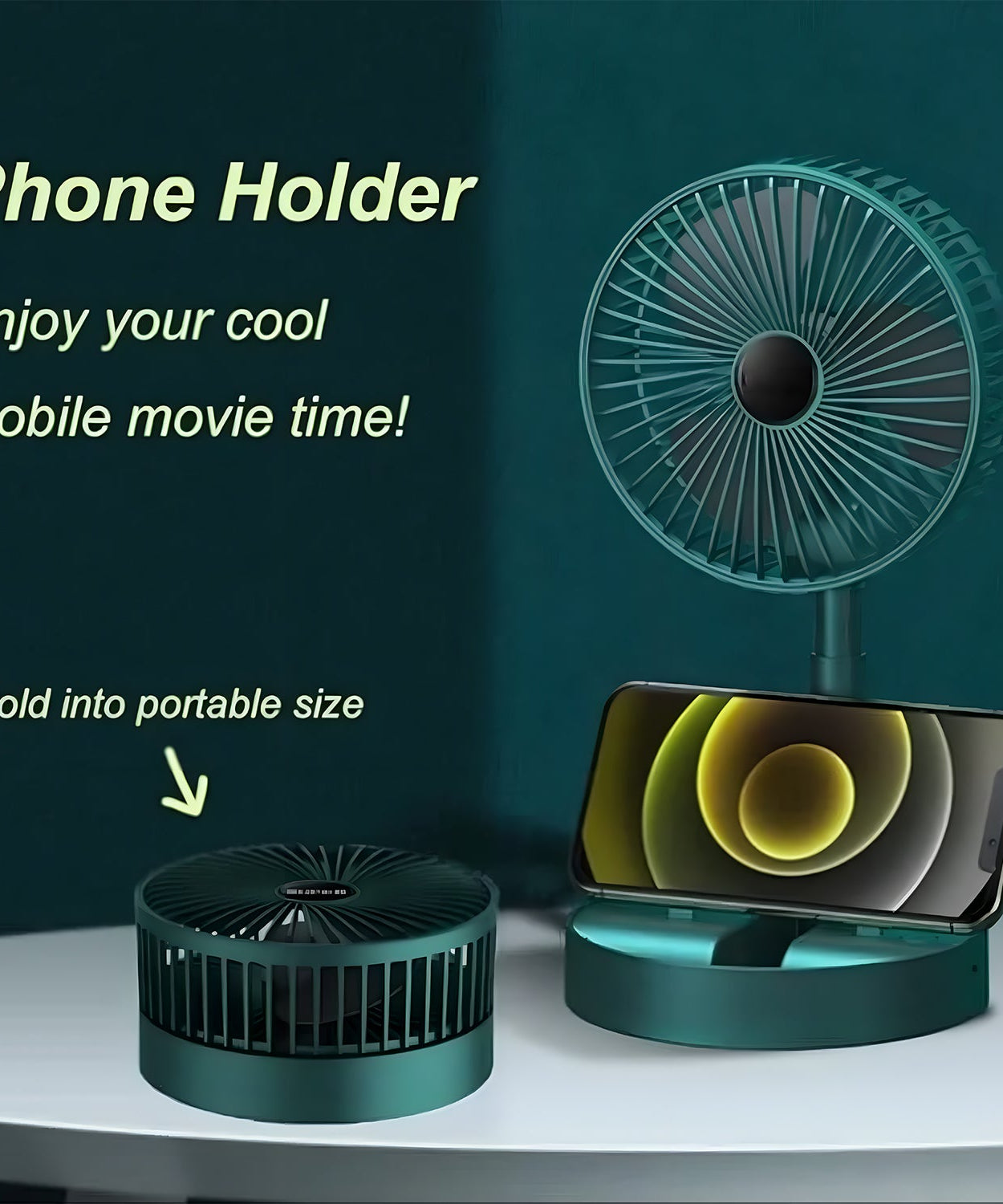 Adjustable Portable Desktop Fan - Telescopic Silent Personal Cooling for Office & Travel (Battery Not Include)