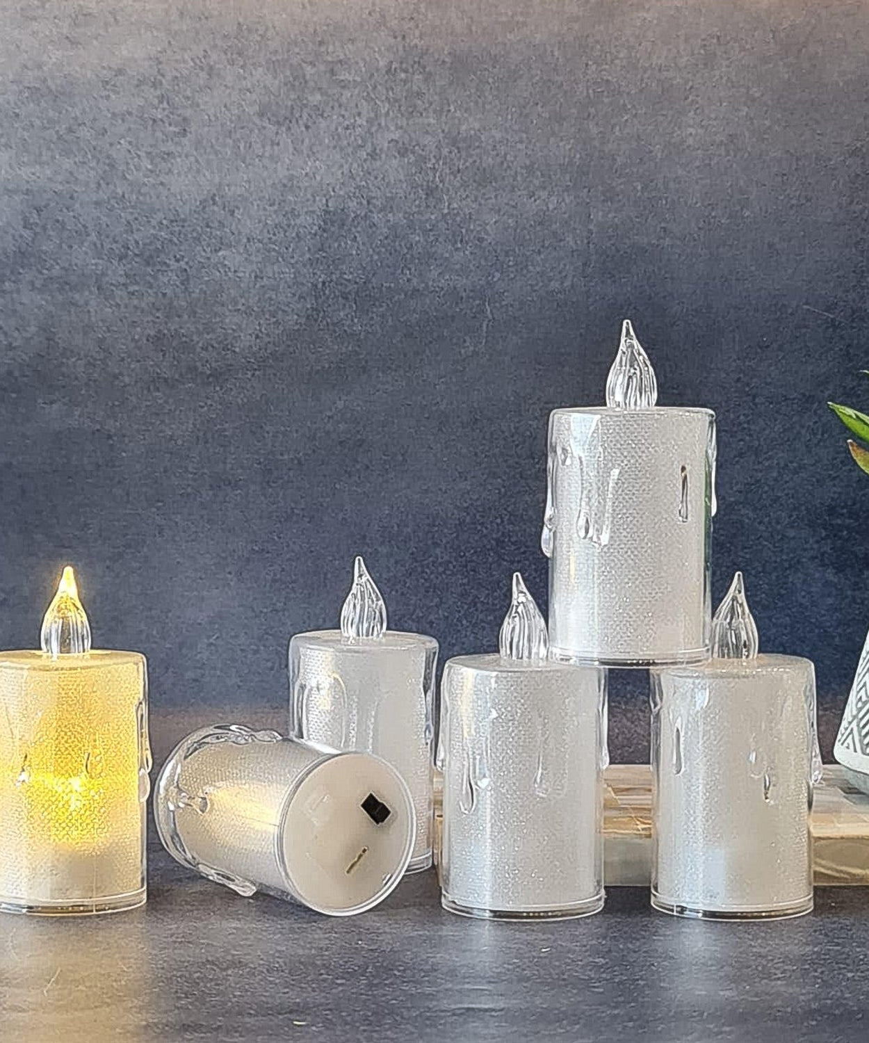 Simple Candles for Home Decoration, Crystal Candle Lights, Diwali