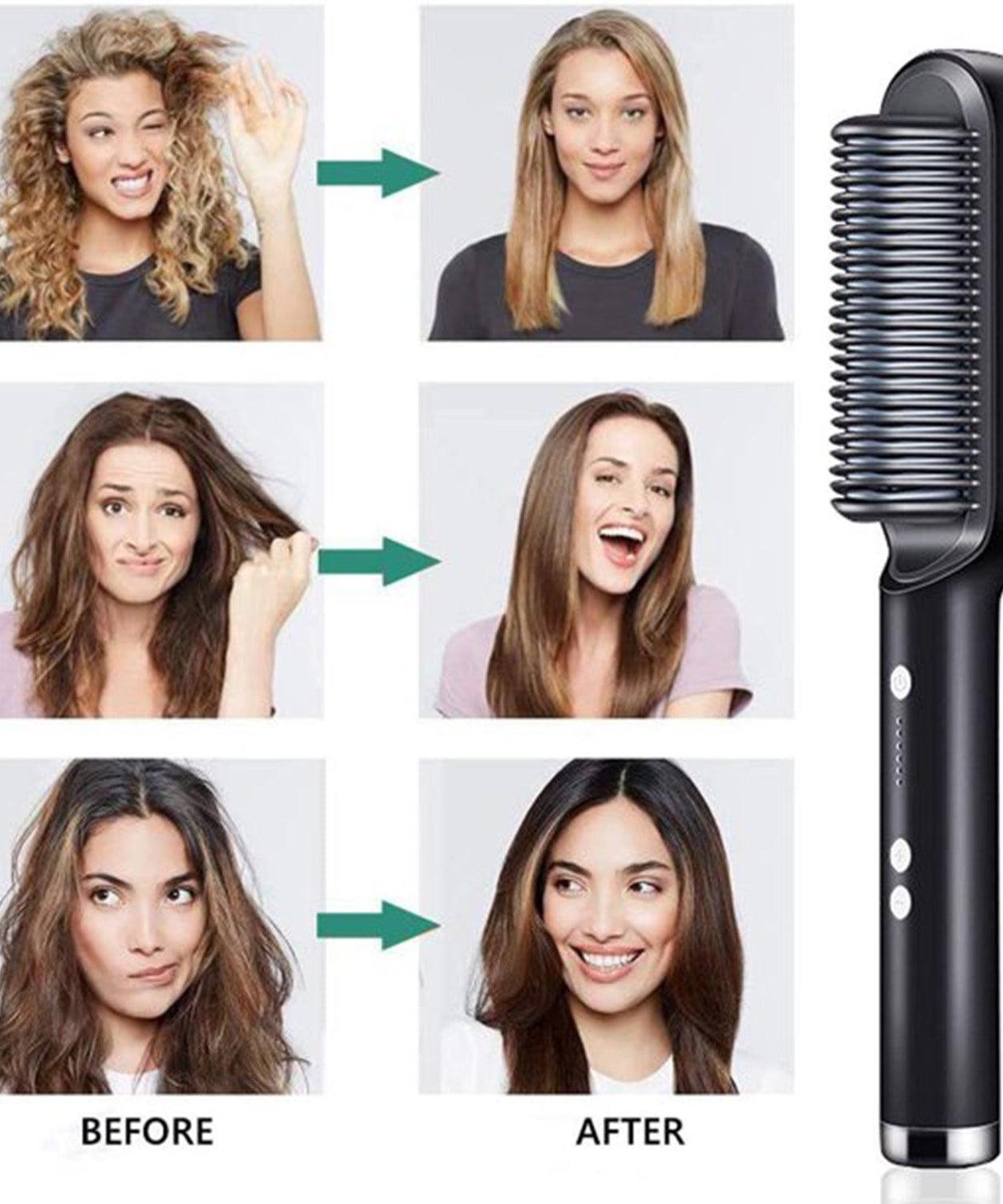 Hair straightener with ceramic plates