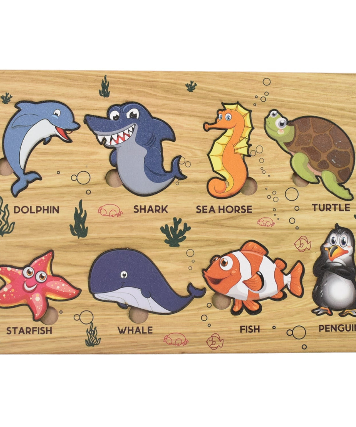 Lewo Wooden Sea Animal Puzzle Learning Board