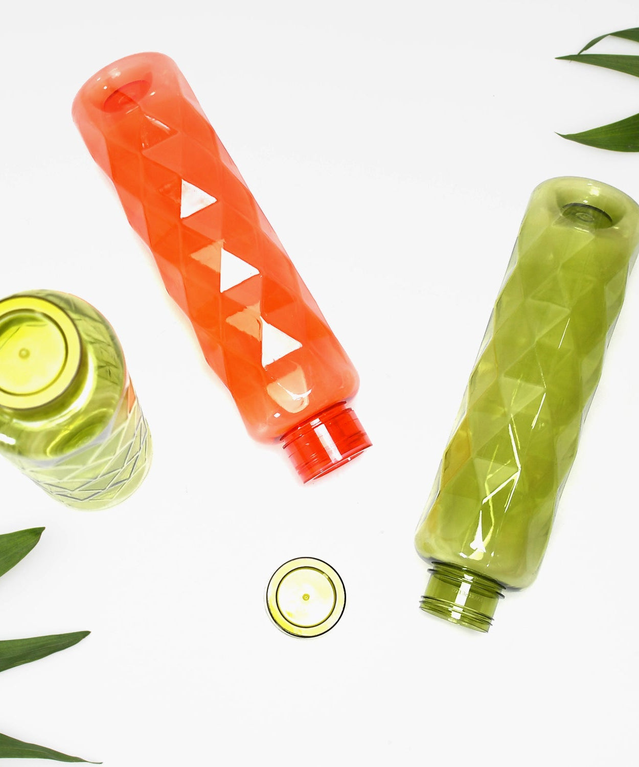 Close-up of a diamond-cut bottle showing intricate design details.