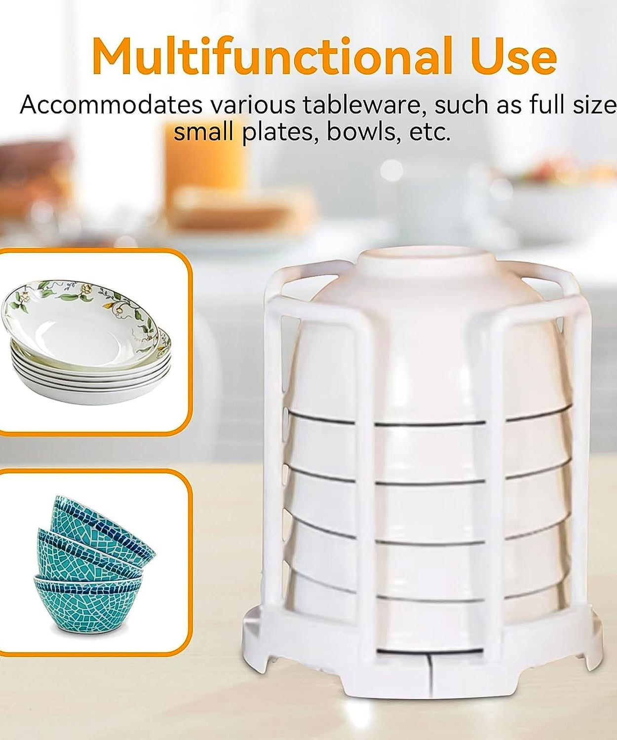 Plastic Bowl Holder Bowl Organizer Drain Rack (1 Pc)