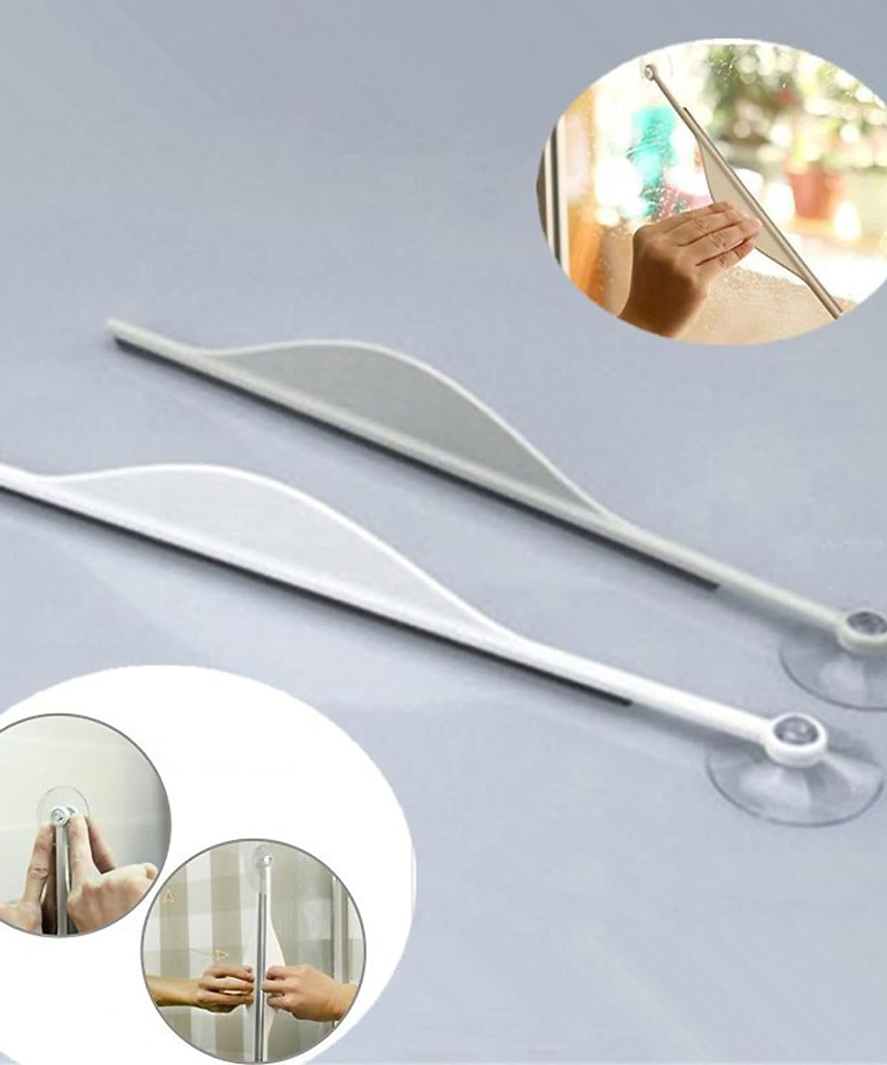 Squeegee for bathroom use with ergonomic handle