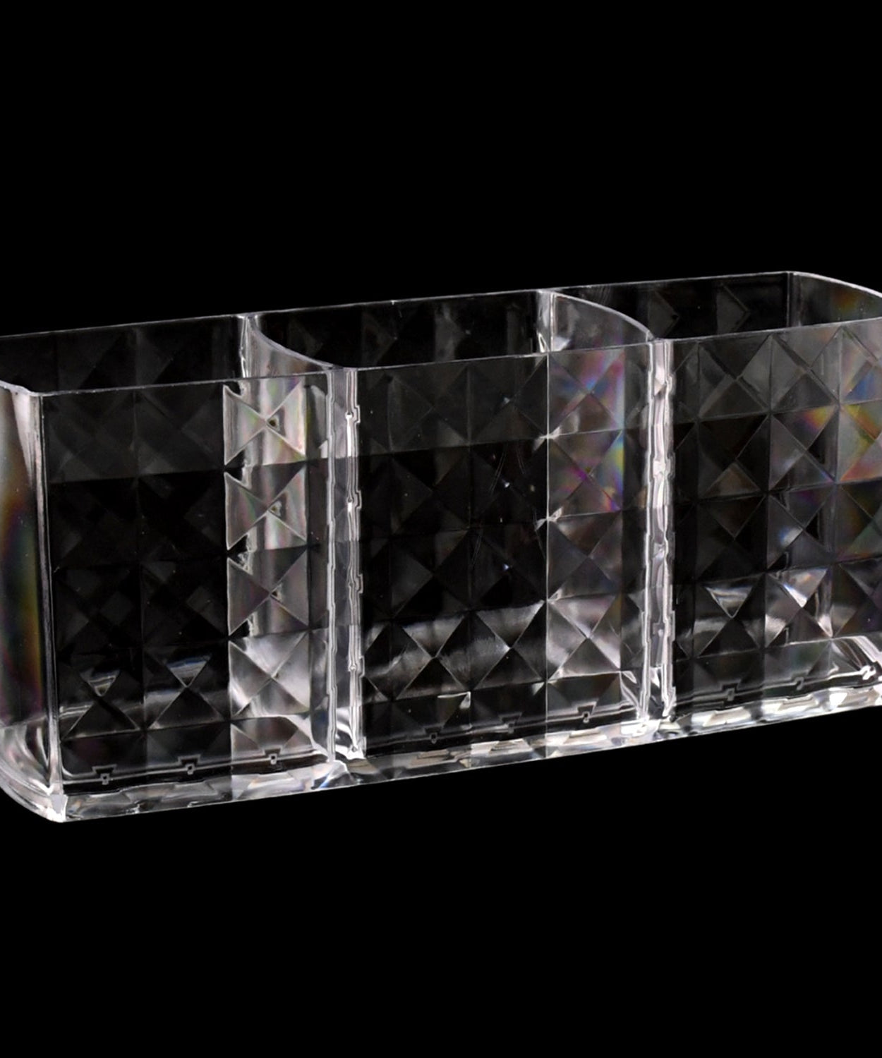 Clear Acrylic 3-Slot Brush Organizer