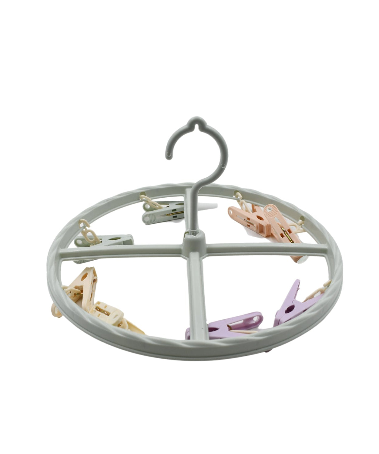 Clothes hanger rack with clips, ideal for drying various items