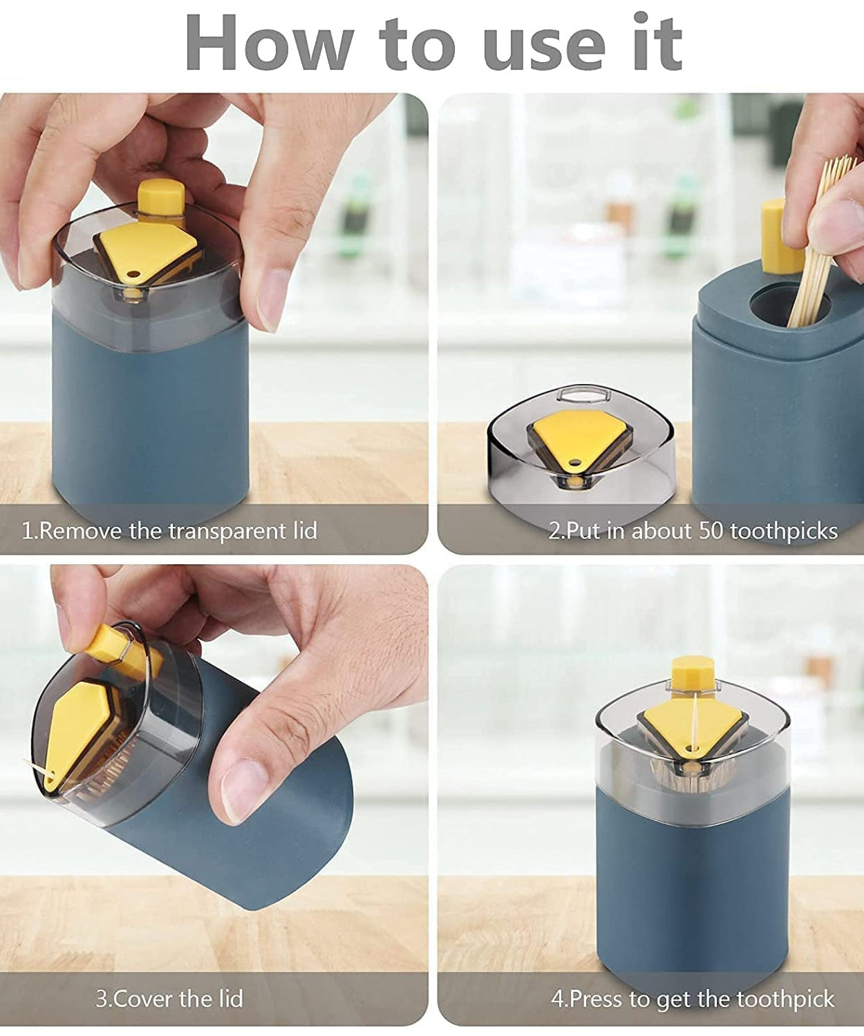 '-up automatic toothpick container, ideal for kitchen or restaurant use.