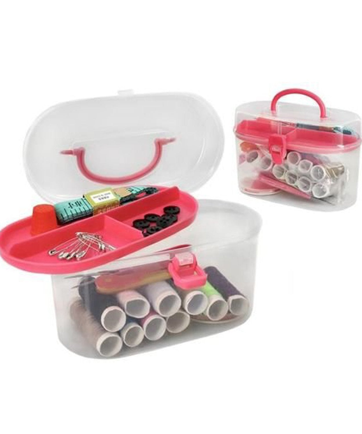 Compact travel sewing kit with essential tools in a durable box for on-the-go use