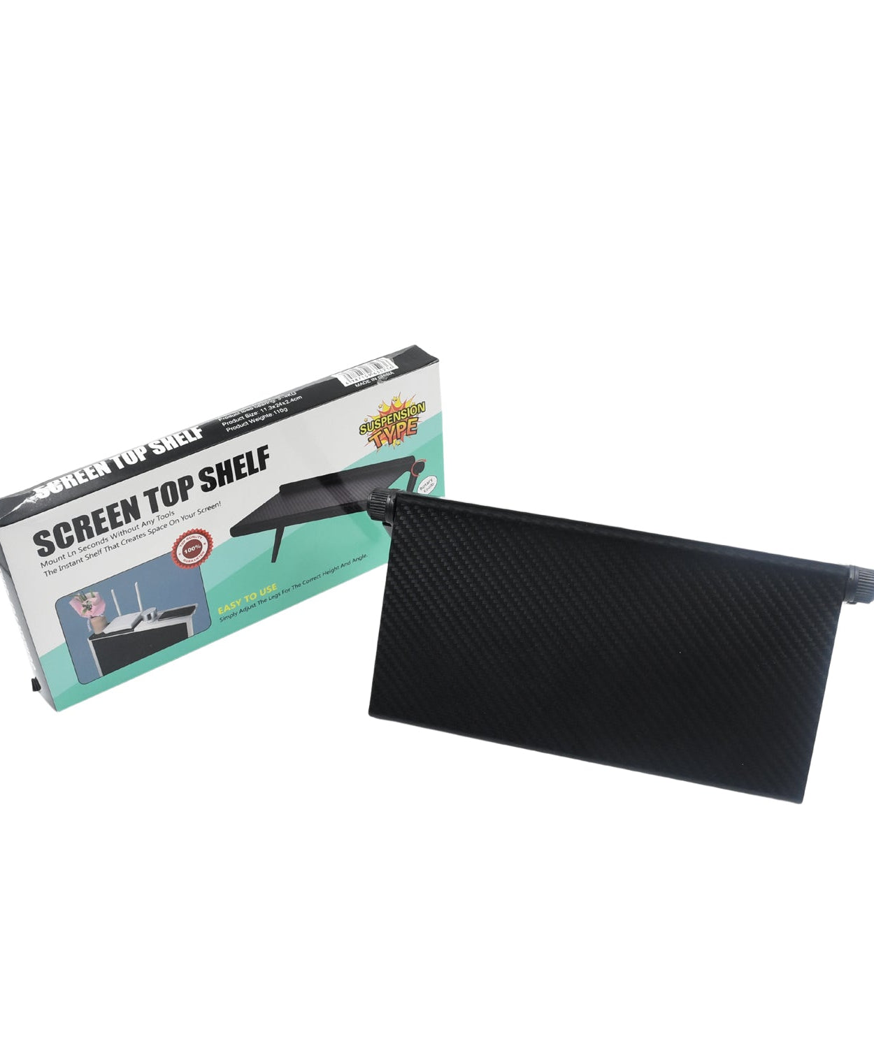 Media shelf for TV stands, used for organizing audio and video equipment.