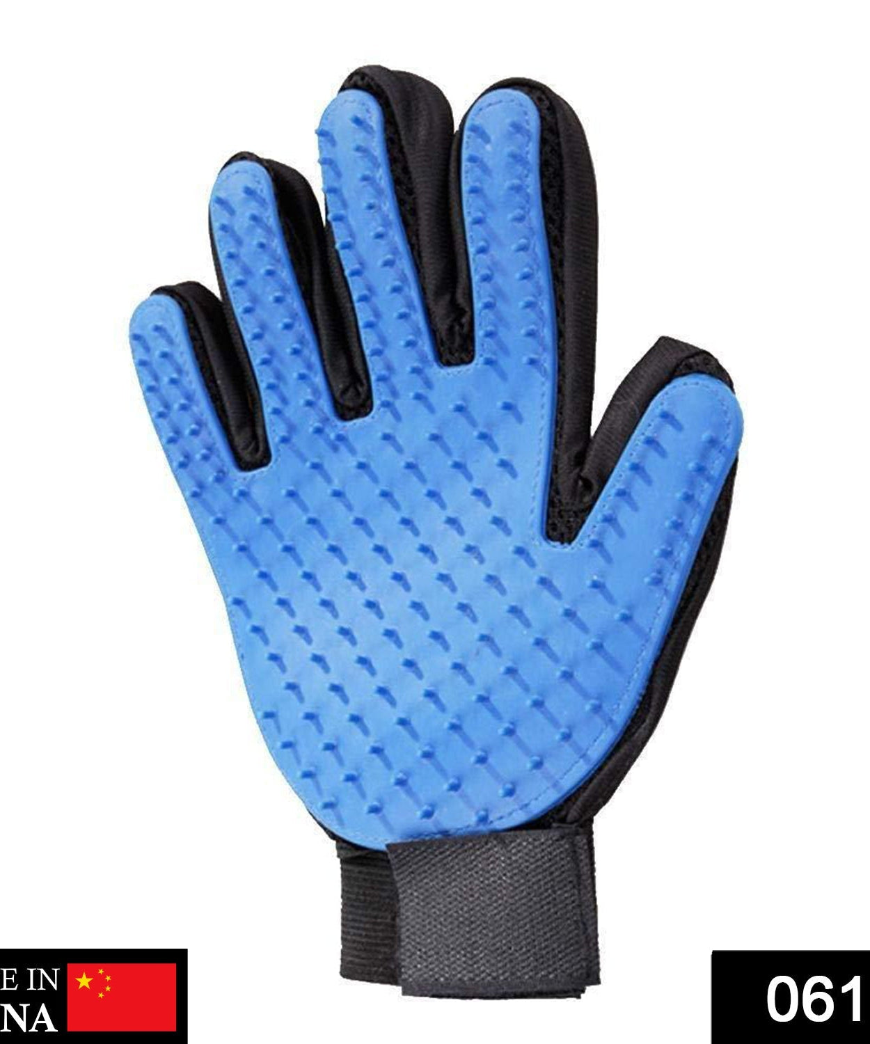Pet grooming glove for deshedding.