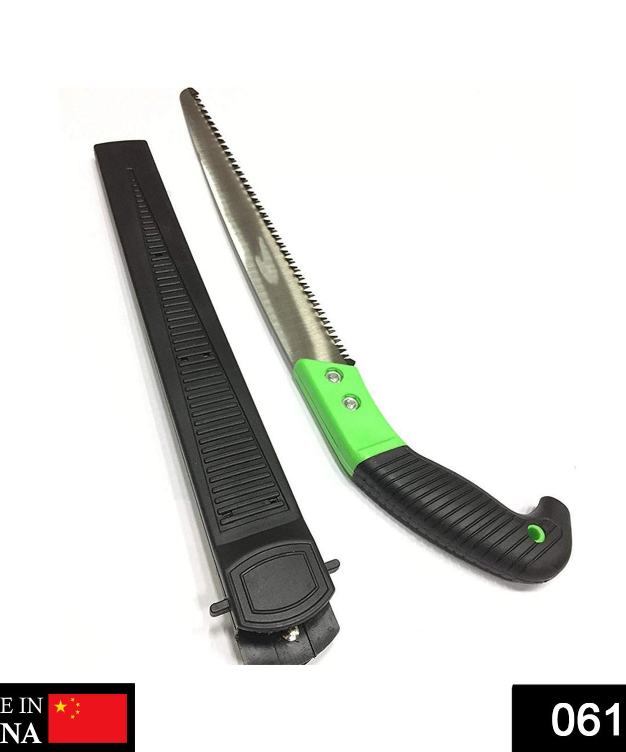 Steel saw with plastic cover and blister packing