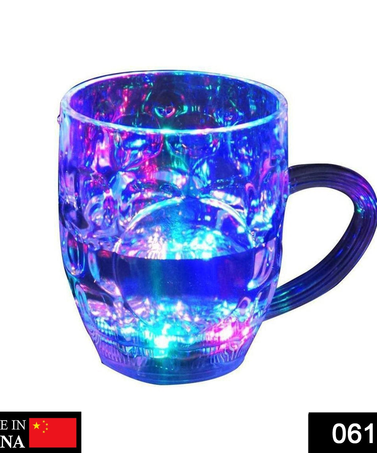 Colorful LED glass cup with flashing lights.