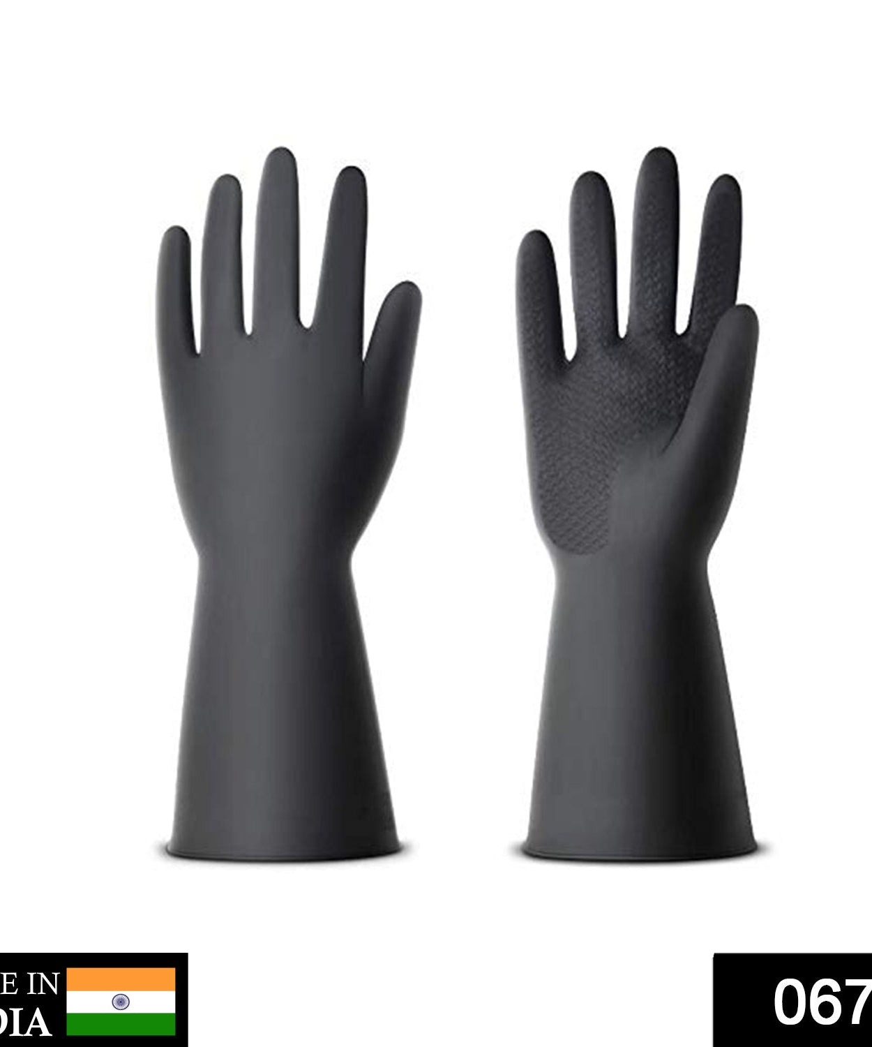 Natural gum rubber cleaning gloves for multipurpose use.