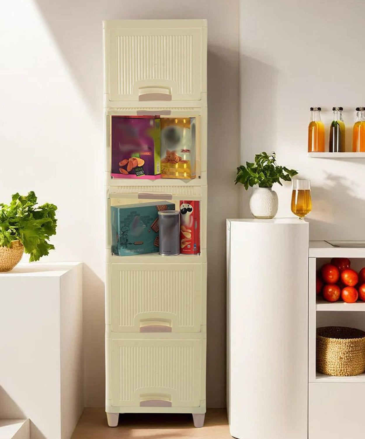 Multi-Purpose 5-Layer Plastic Storage Drawer Cabinet for Home and Office