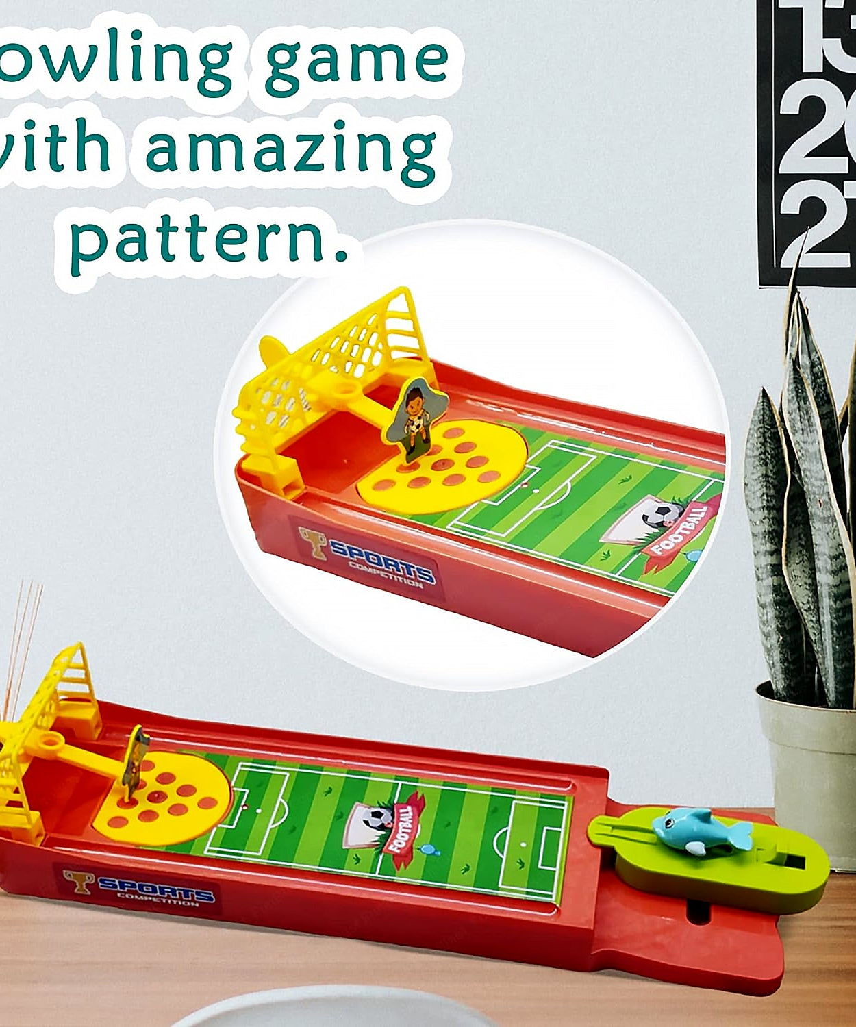 Mini Table Top Finger Football Game for Kids-Desktop Game for Kids & Adults, Fun Indoor Finger Bowling Game for Boys & Girls, Family Board Game