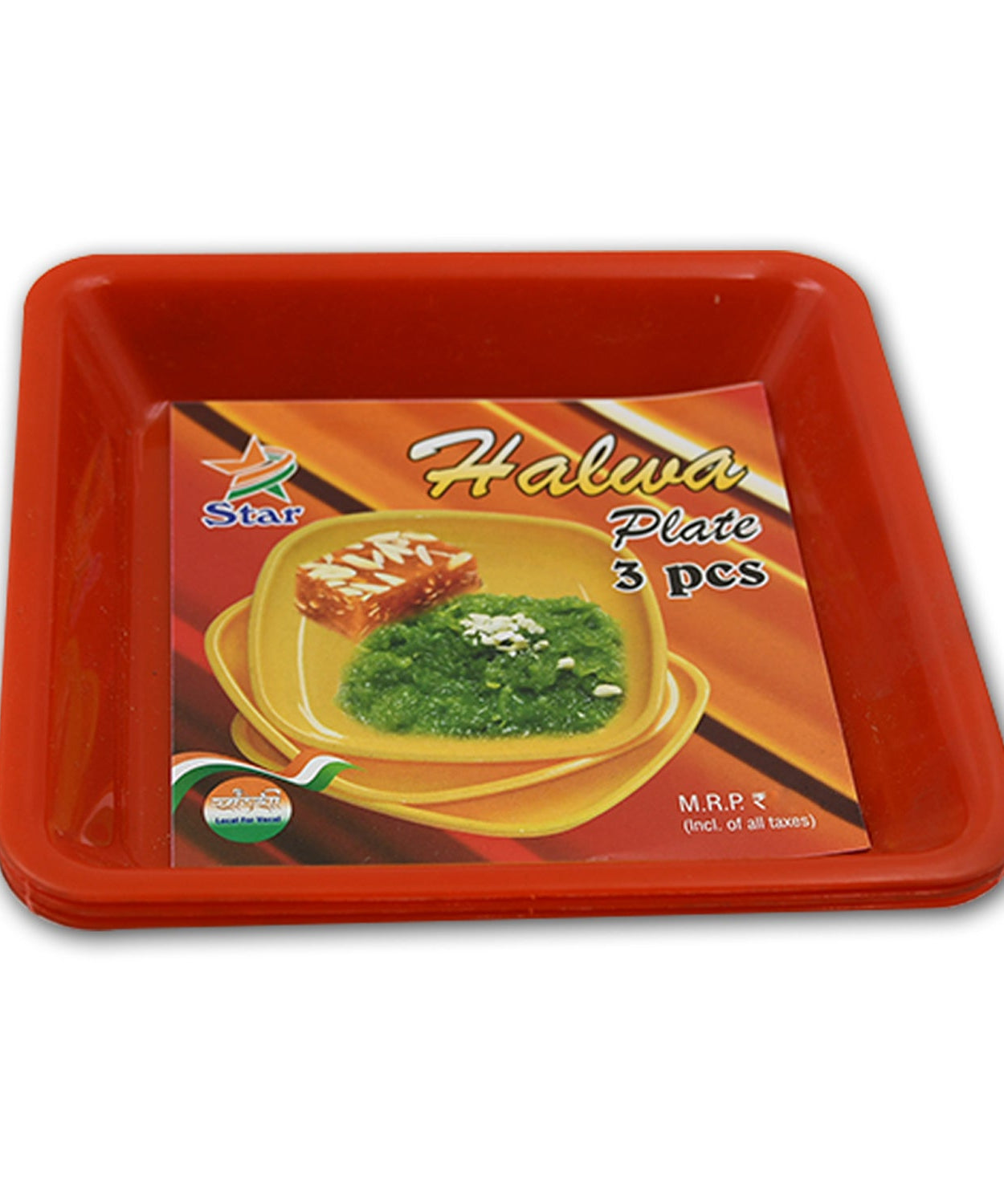 Square Plastic Halwa Dinner Plate Snacks / Breakfast, Restaurant Serving Trays Home School Coffee Hotel Kitchen Office (3 Pcs Set)