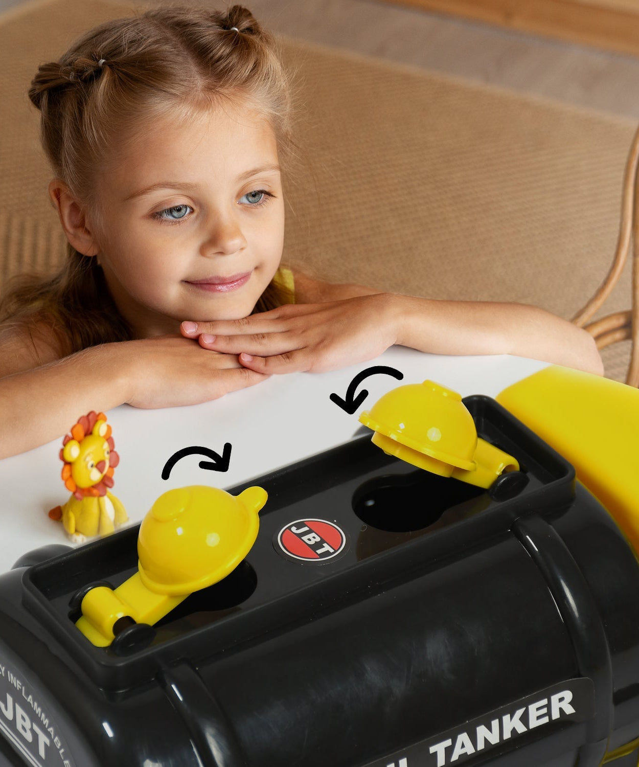 Durable friction toy truck with sound feature