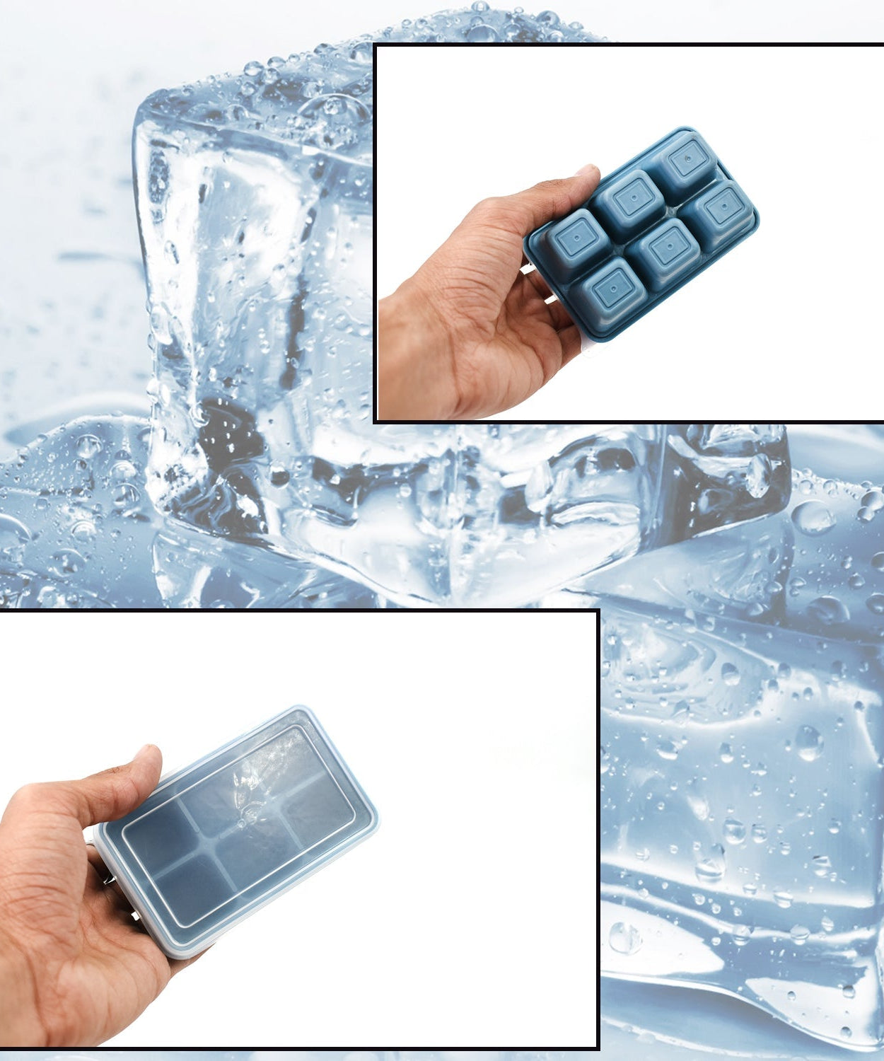 6 Grid Silicone Ice Tray Used In All Kinds Of Places Like Household Kitchens For Making Ice From Water And Various Things And All With Color Box (1 Pc)