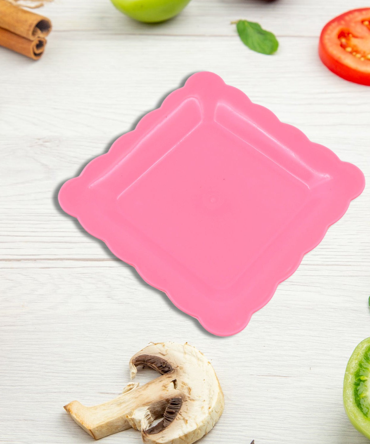 Square Plastic Dinner Plate Snacks / Breakfast, Restaurant Serving Trays Home School Coffee Hotel Kitchen Office (8 Pcs Set)