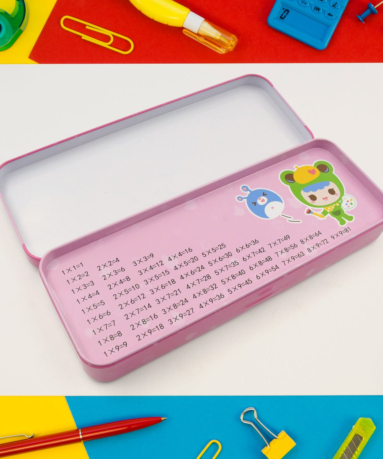 12-Piece Stationery Set: Pencil Box, Pencils, Erasers & More