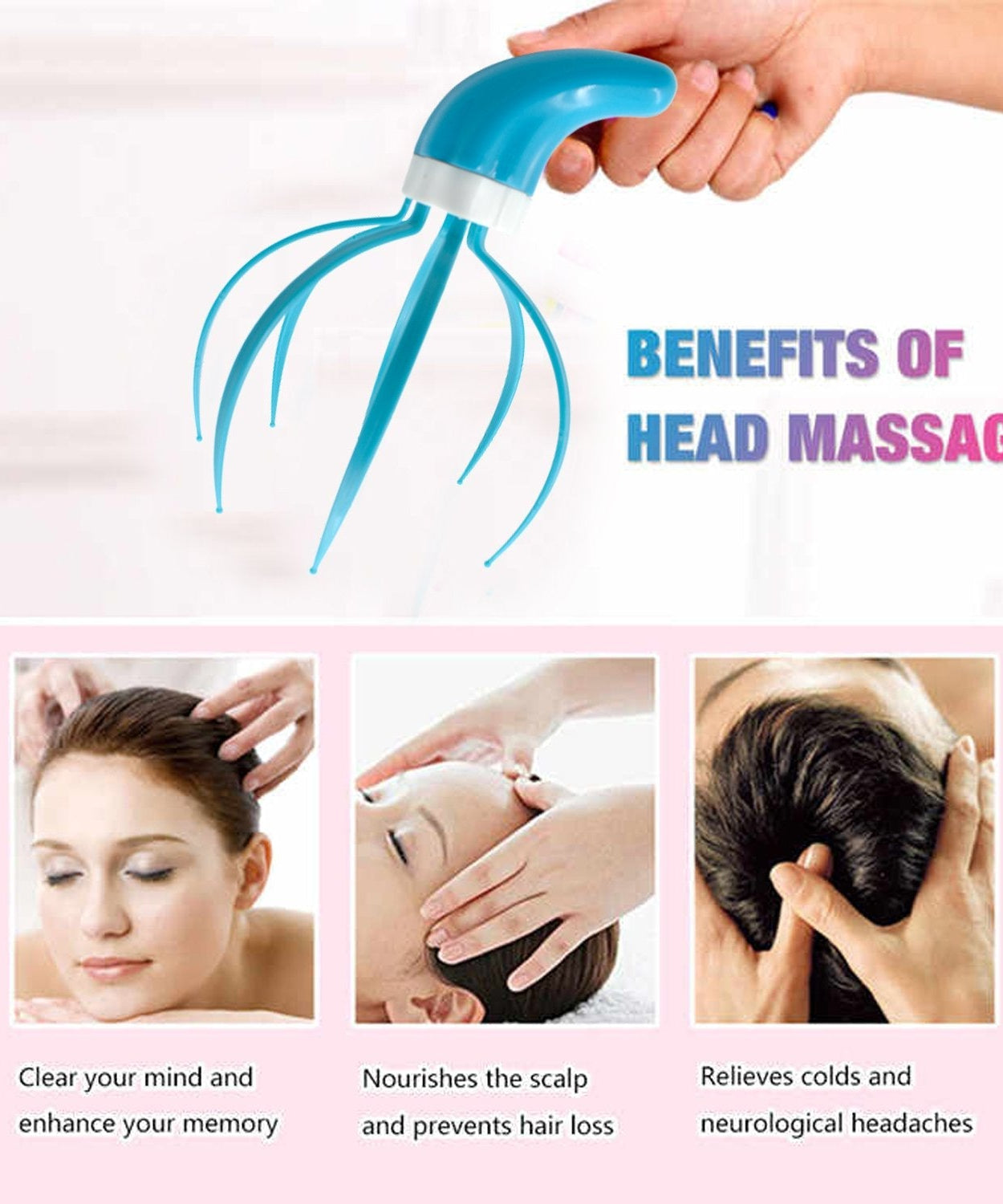 Refreshing head massager tool