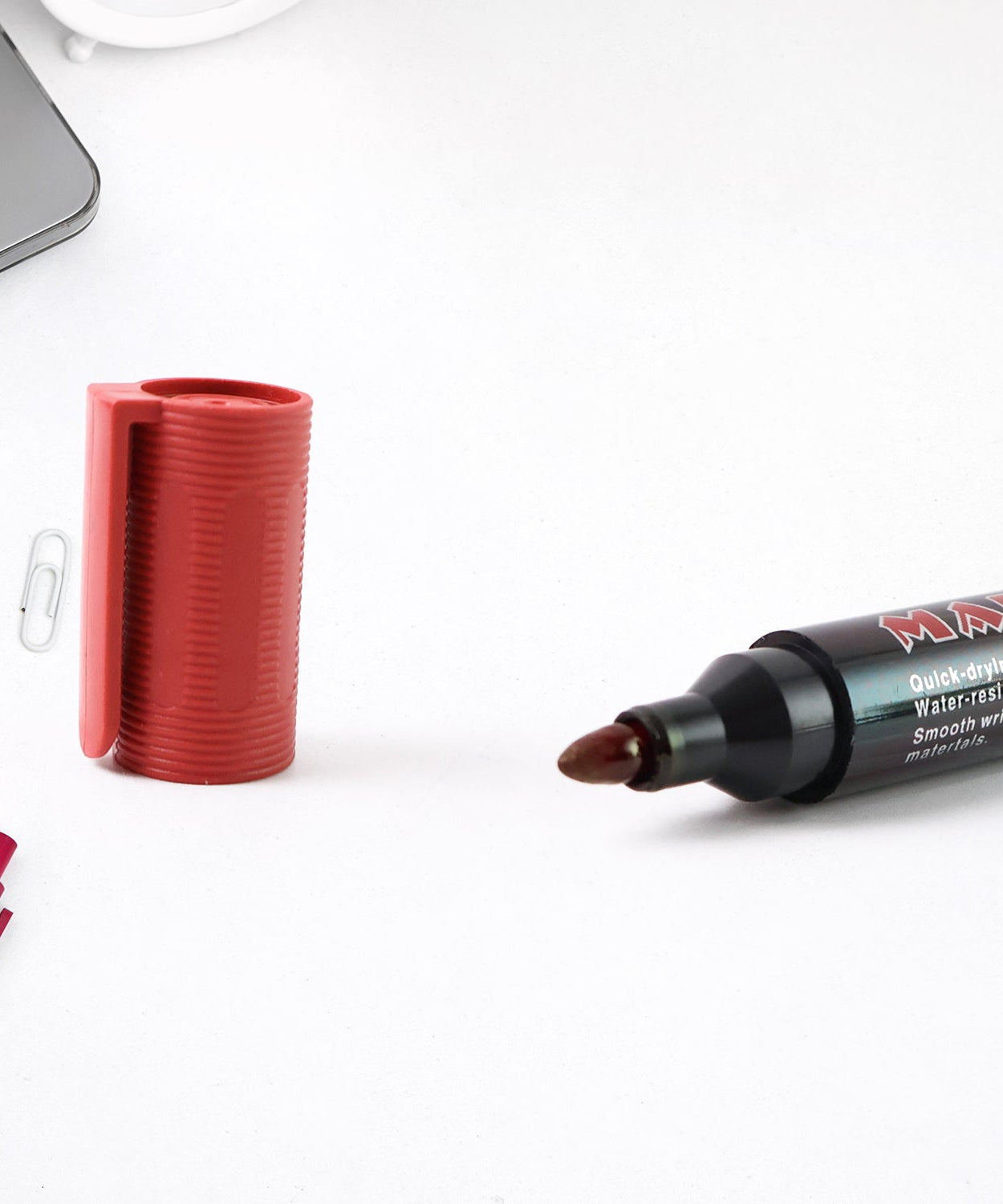 Premium Permanent Red Marker Pen Set (12 Pcs Set)