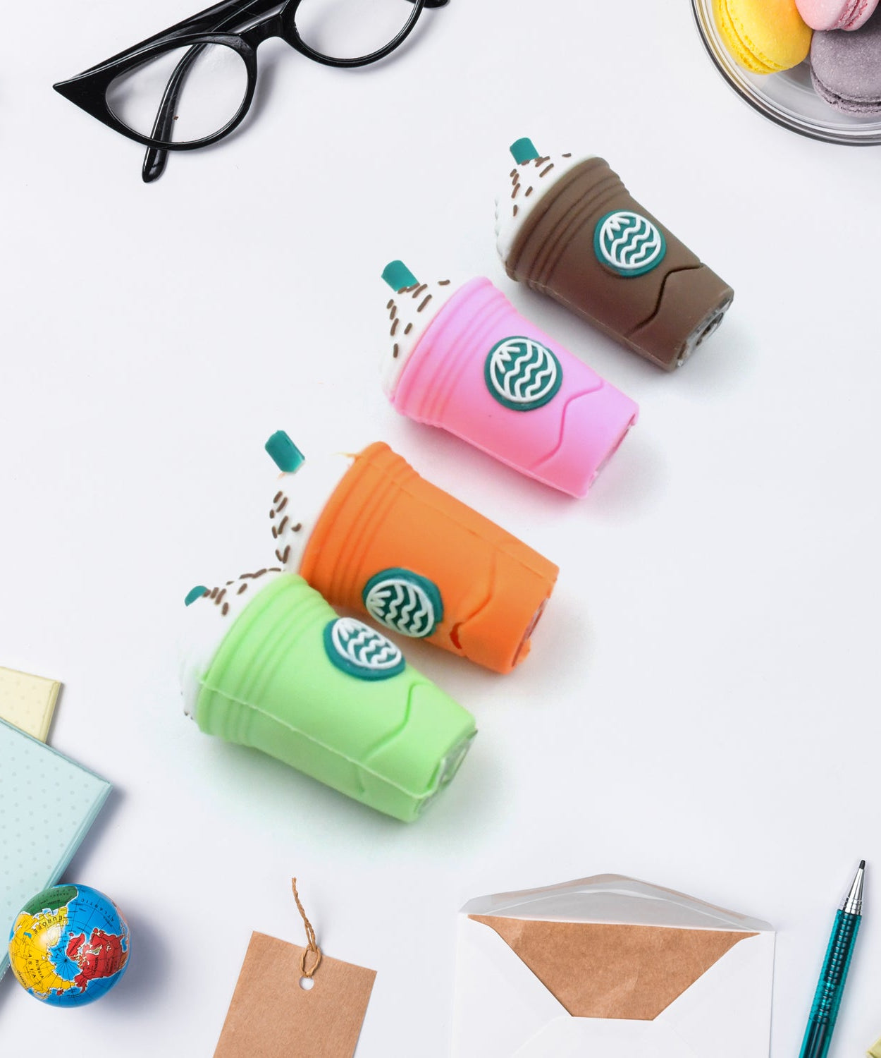 2In1 3D Cute Coffee Or Ice cream Shape sharpner Like Rotary Manual Pencil Sharpener for Kids  Ice Cream Style Office School Supplies, Back to School Gift for Students,Kids Educational Stationary kit, B'Day Return Gift (1 Pc)