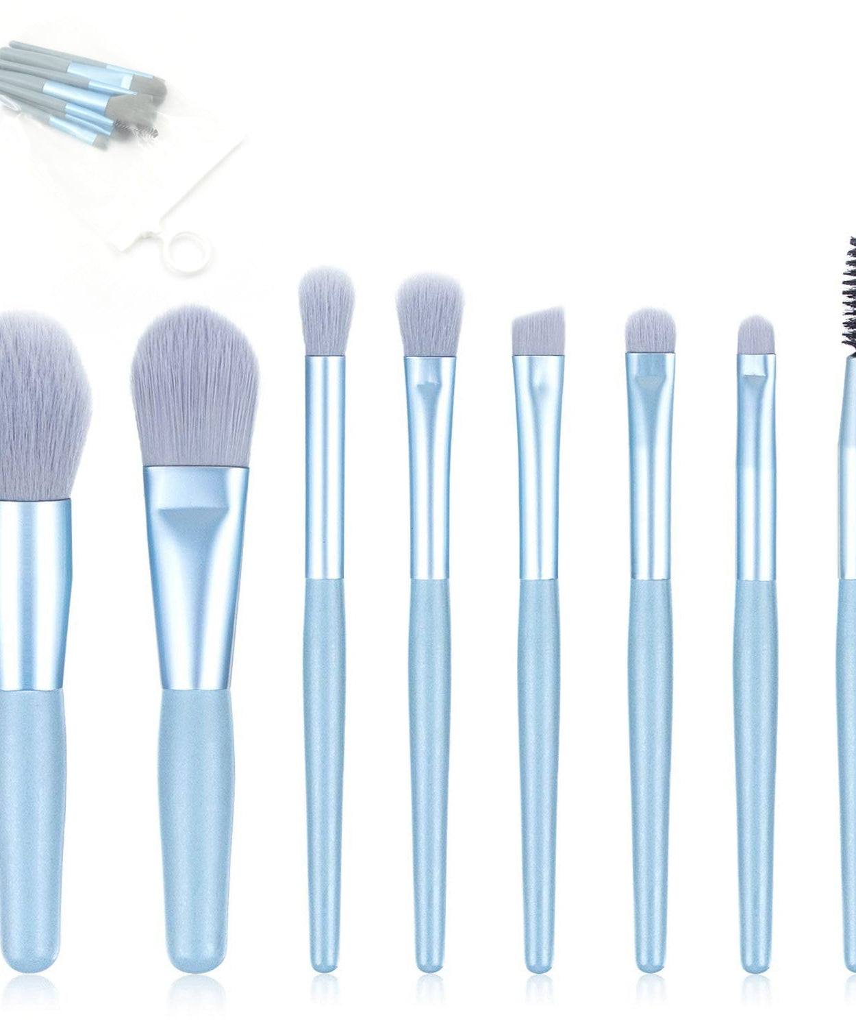 8-Piece Mini Makeup Brush Kit – Portable Premium Synthetic Set with Case (Mix Colors)