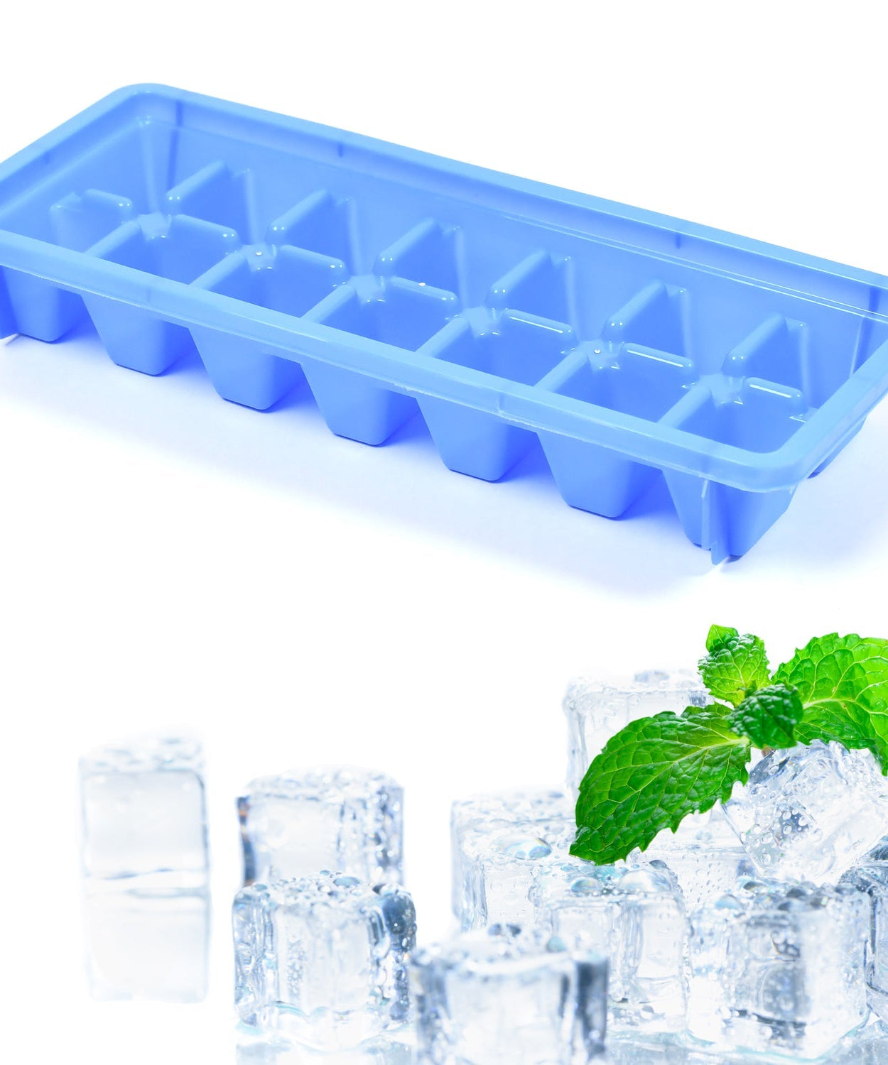 Ice cube trays for making ice cubes, freezer safe.