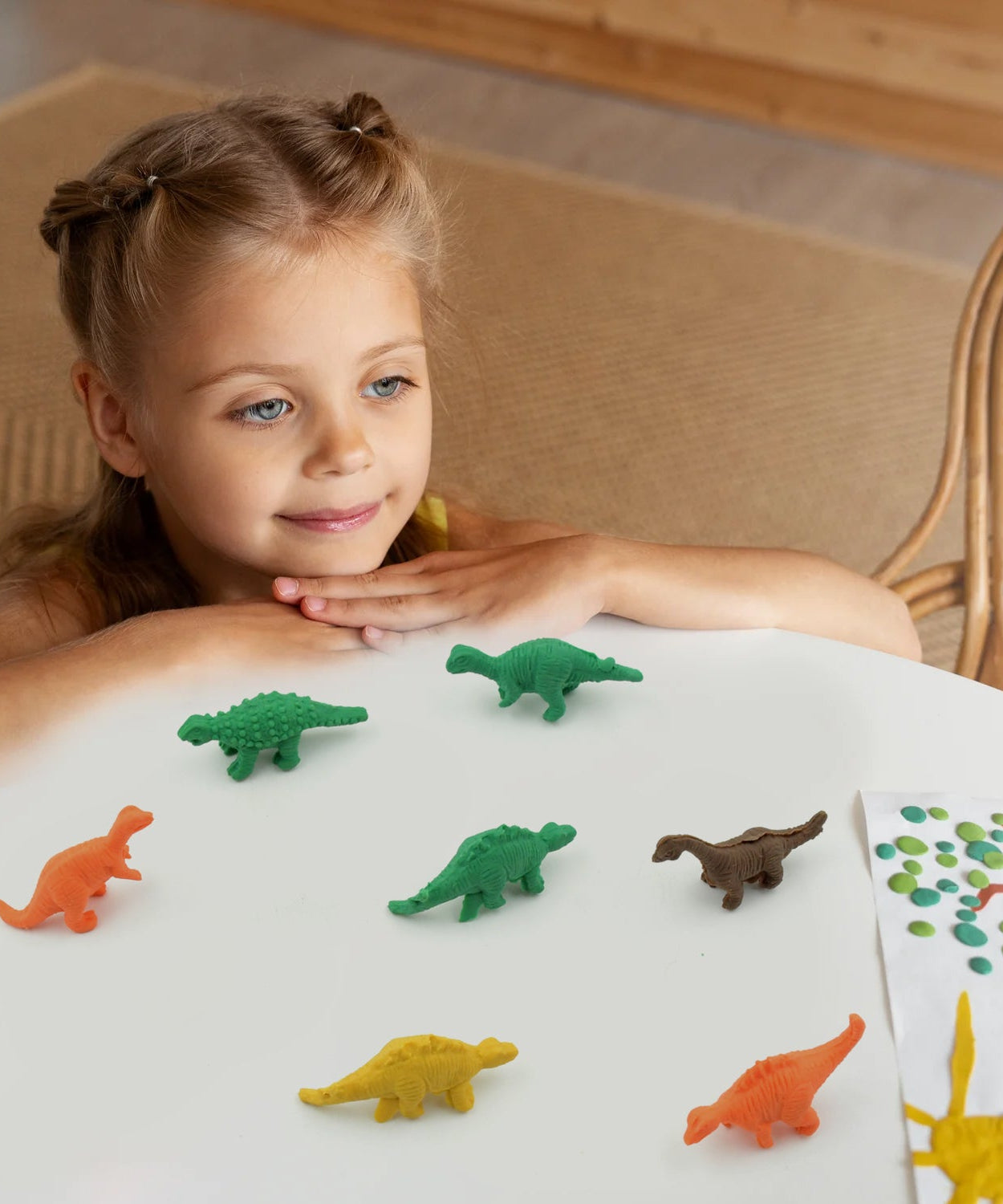 7 Piece Dinosaur Shaped Erasers for Kids - Animal Erasers, 3D Puzzle