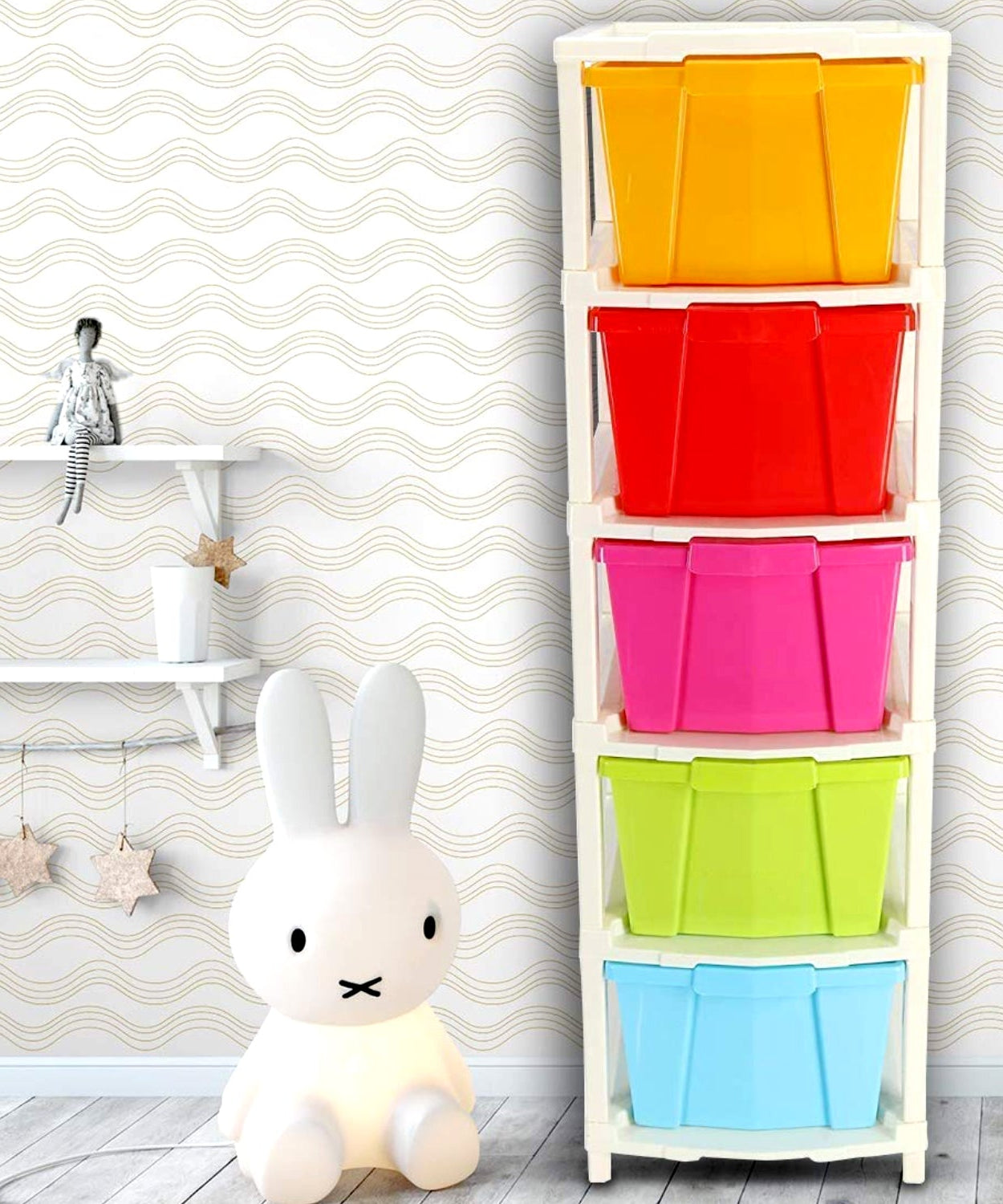 Storage box with 5 layers for organizing.