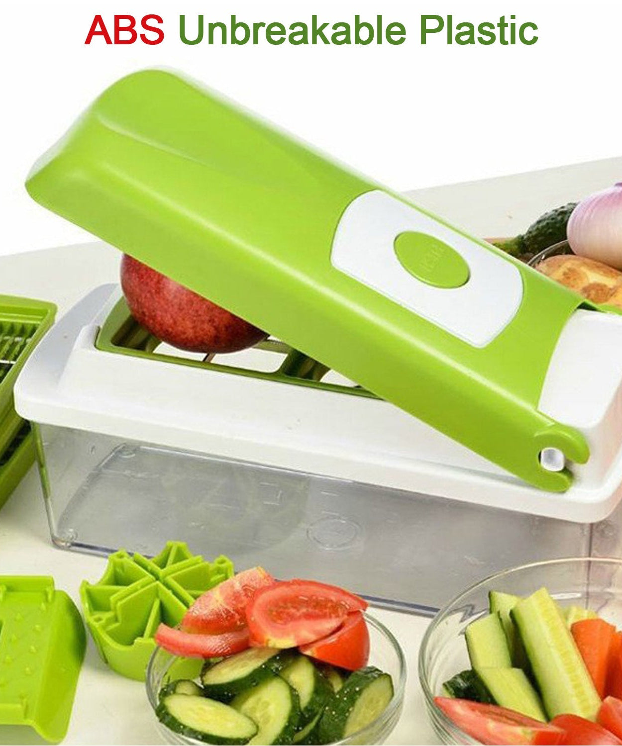 Manual 13-in-1 vegetable grater with different cutting surfaces