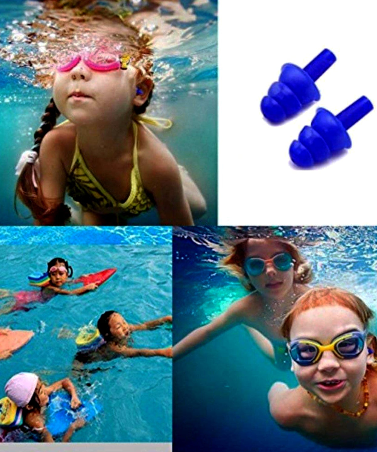 Noise-canceling foam ear plugs, ultra-soft, for travel and work, 2-piece set.