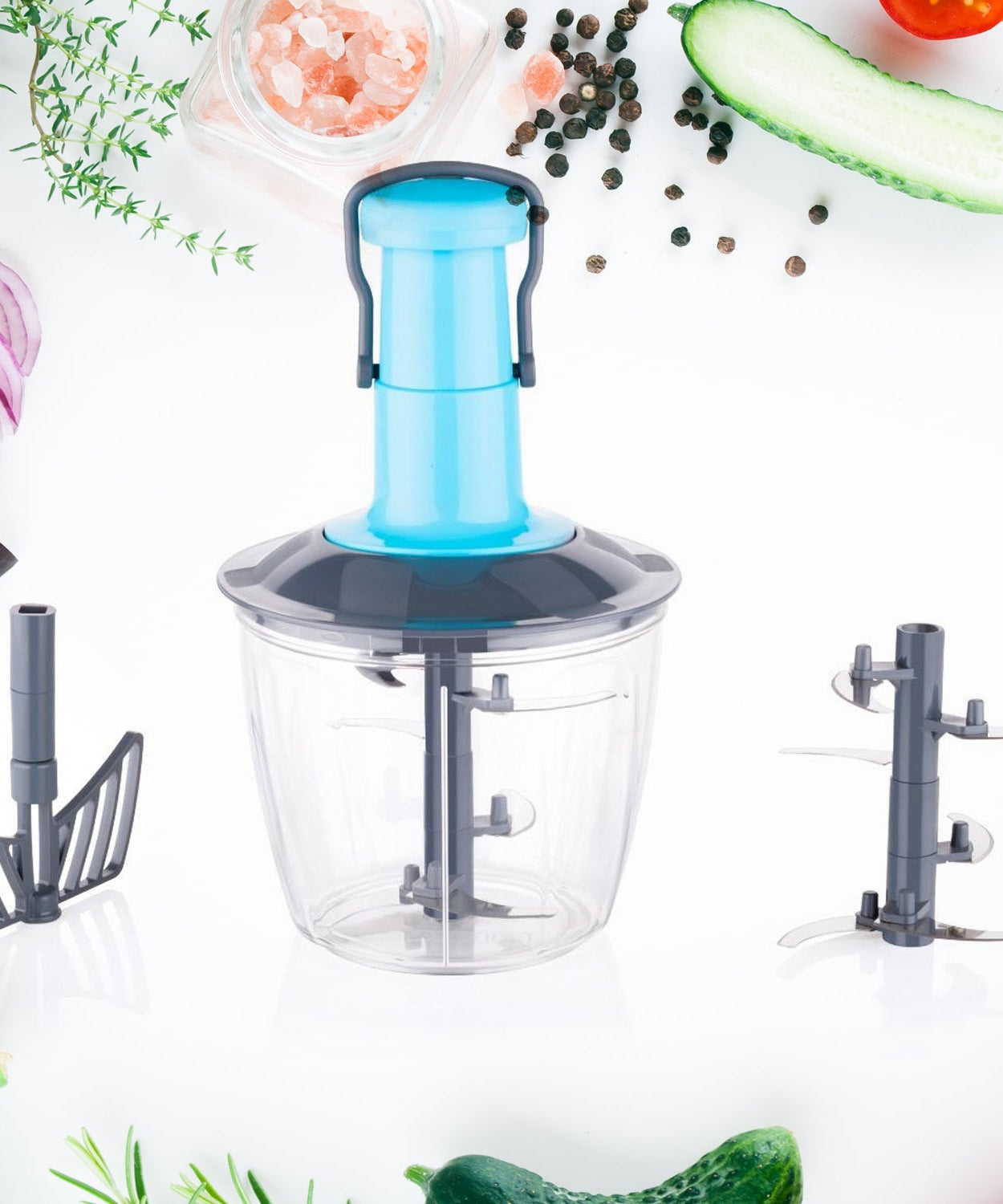 6 Blades Manual Hand-Press Vegetable Chopper