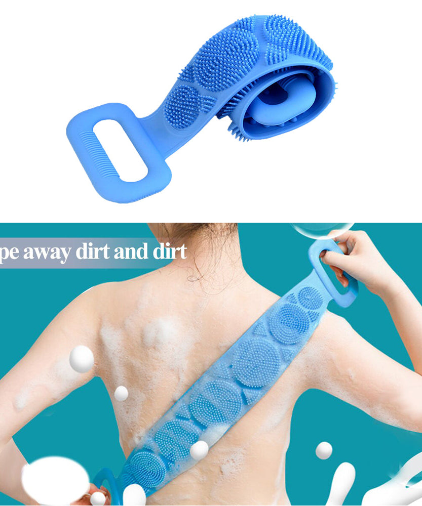 Bathing brush with silicone scrubber