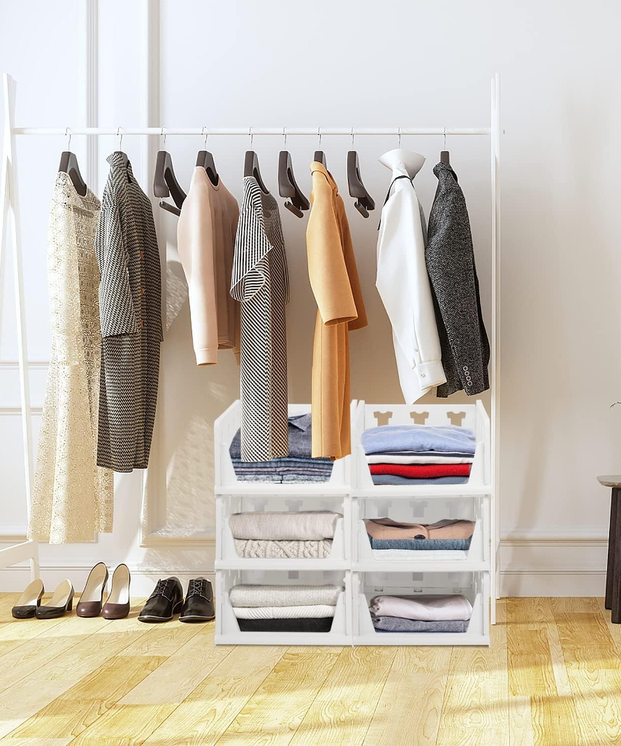 3-layer storage cart, foldable and stackable for various uses