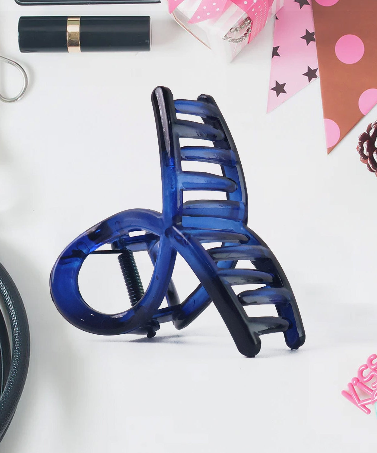 Plastic Hair Clamp Grip, Simple Matte Hair Barrette Clamp (12 Pc /  Mix Design)