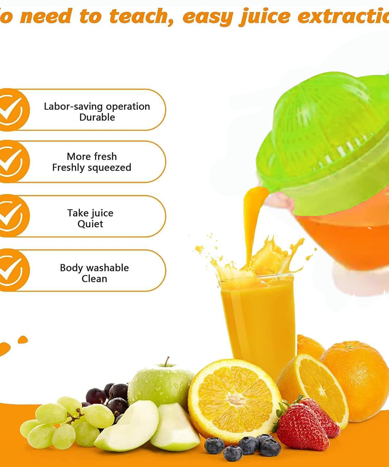 Plastic Manual Orange/Sweet Lime Juicer Squeezer