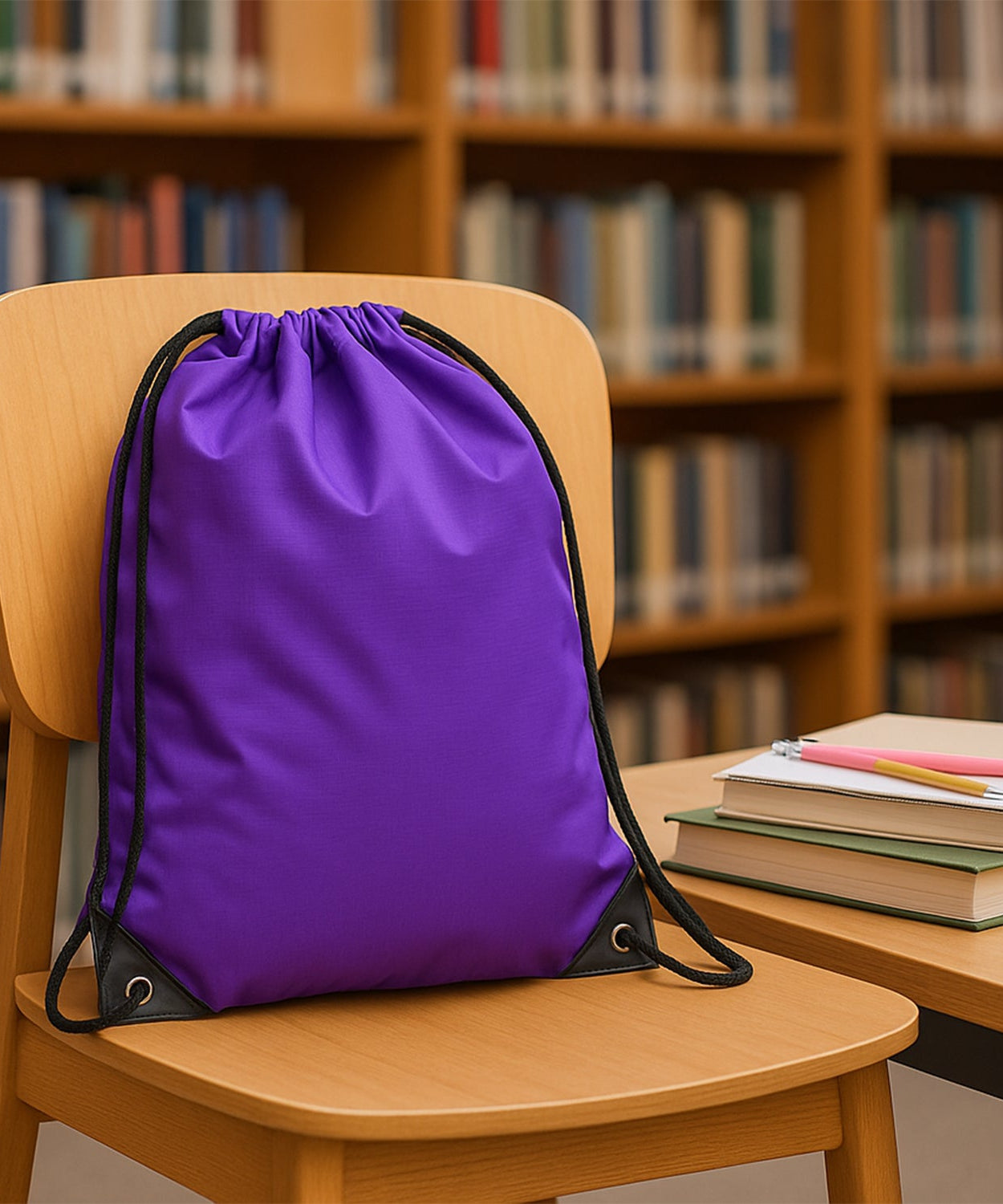 Water-Resistant Nylon Drawstring Backpack Bag (1 Pc / Mix Color & Design)