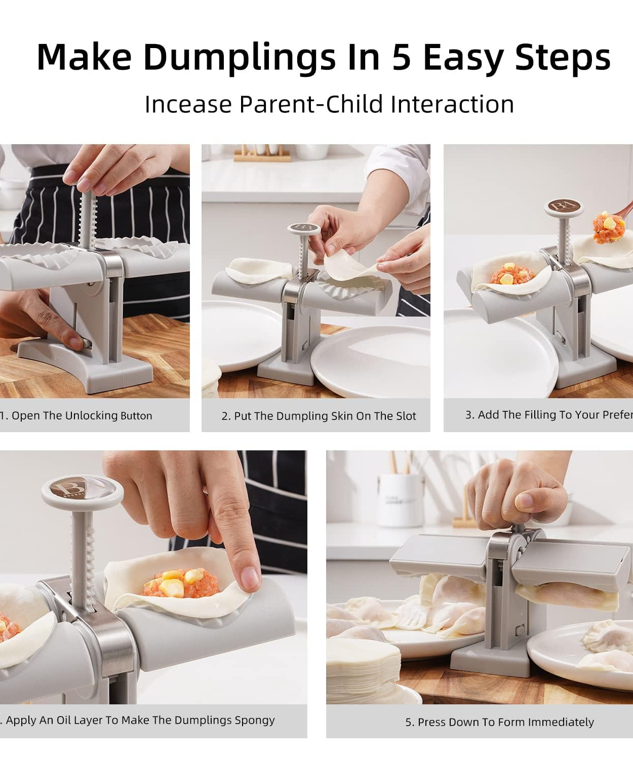 Double Head Dumpling Maker Mold – Easy Tool for Making Dumplings, Press Mold Kitchen Accessory