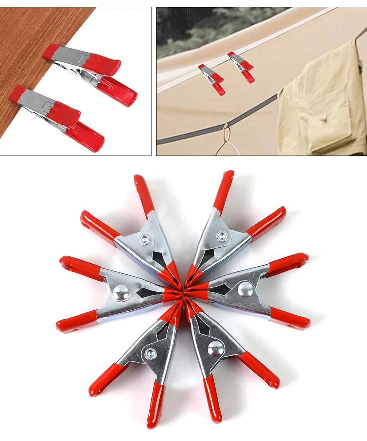 2 Inch Heavy Duty Spring Metal Spring Clamps (6 Pcs Set)