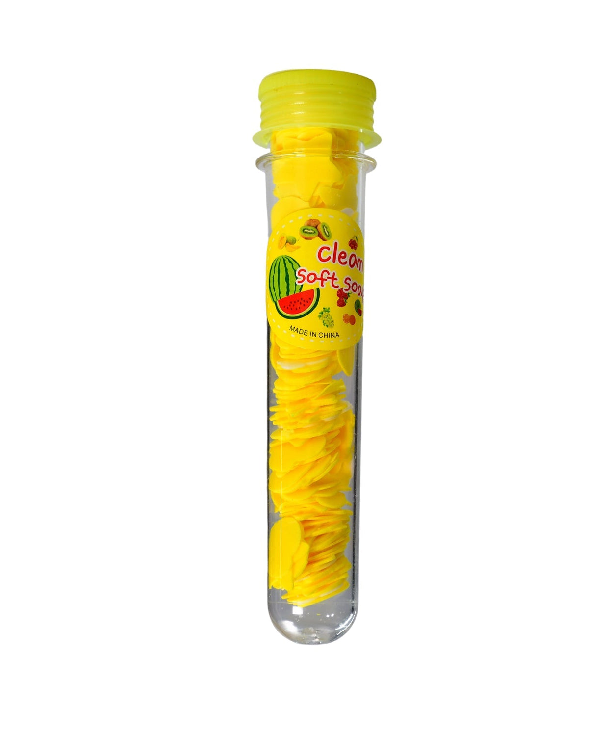Portable hand washing soap strips in a test tube bottle, flower design