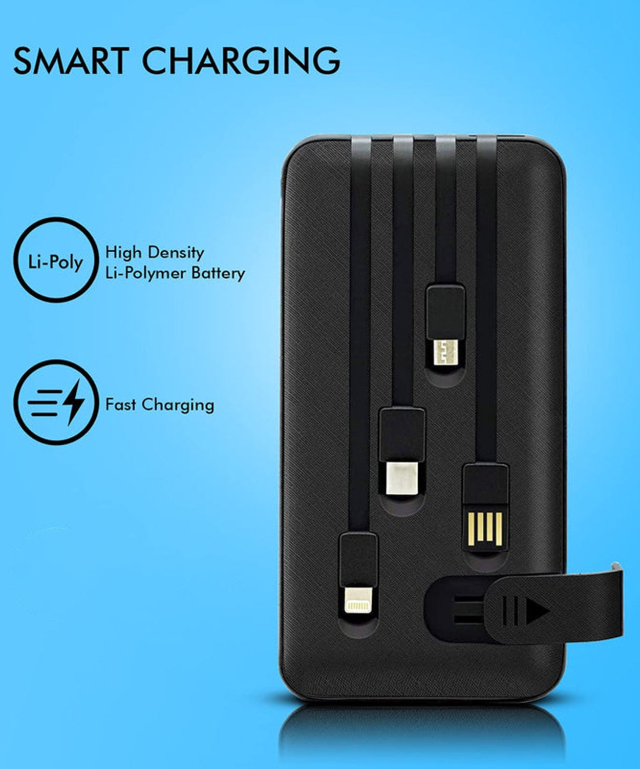 Charging Power Bank with built 4 in 1 USB with Mobile Holder
