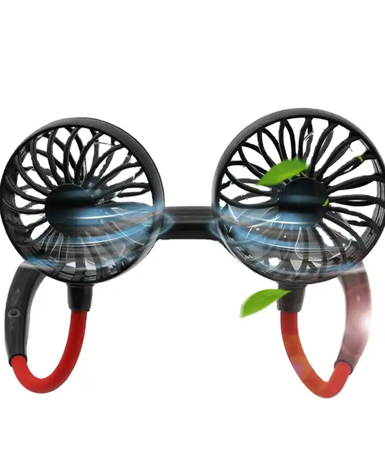 Portable USB rechargeable fan with headphone design