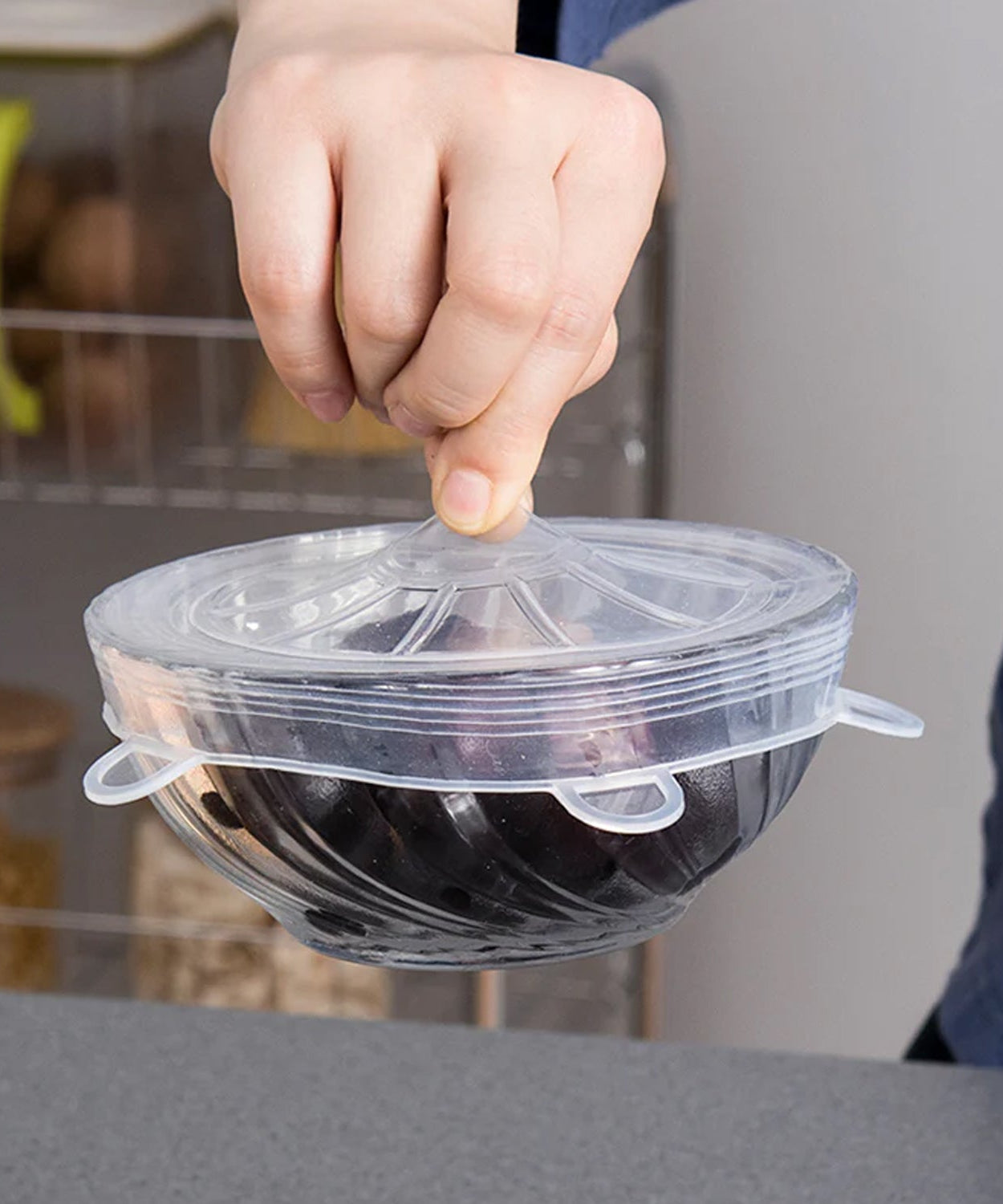 Silicone Stretch Lids, Microwave & Freezer Safe Food Covers (6 Pcs Set /95 Gm )