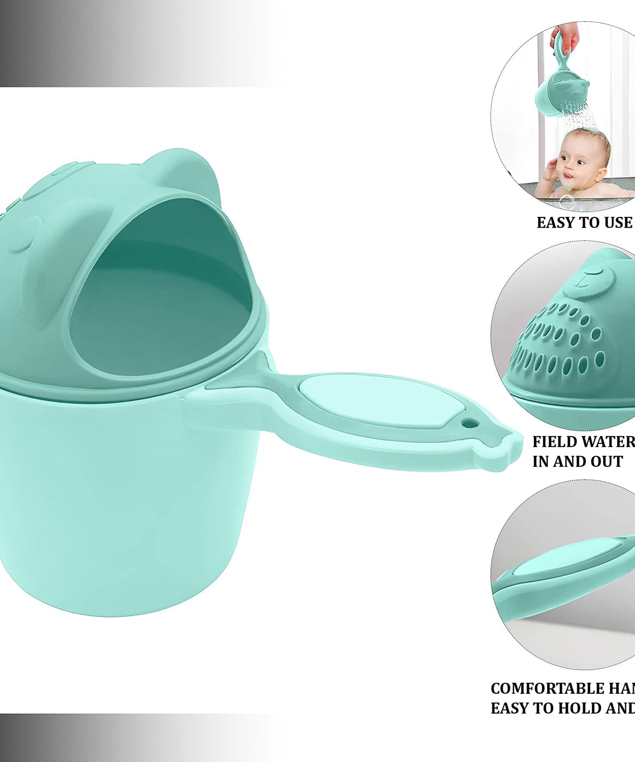 Baby Shampoo Shower Cup Safe Soft Bathing Water Scorpion Baby Bath Tumbler Hair Washing Mug Rainer