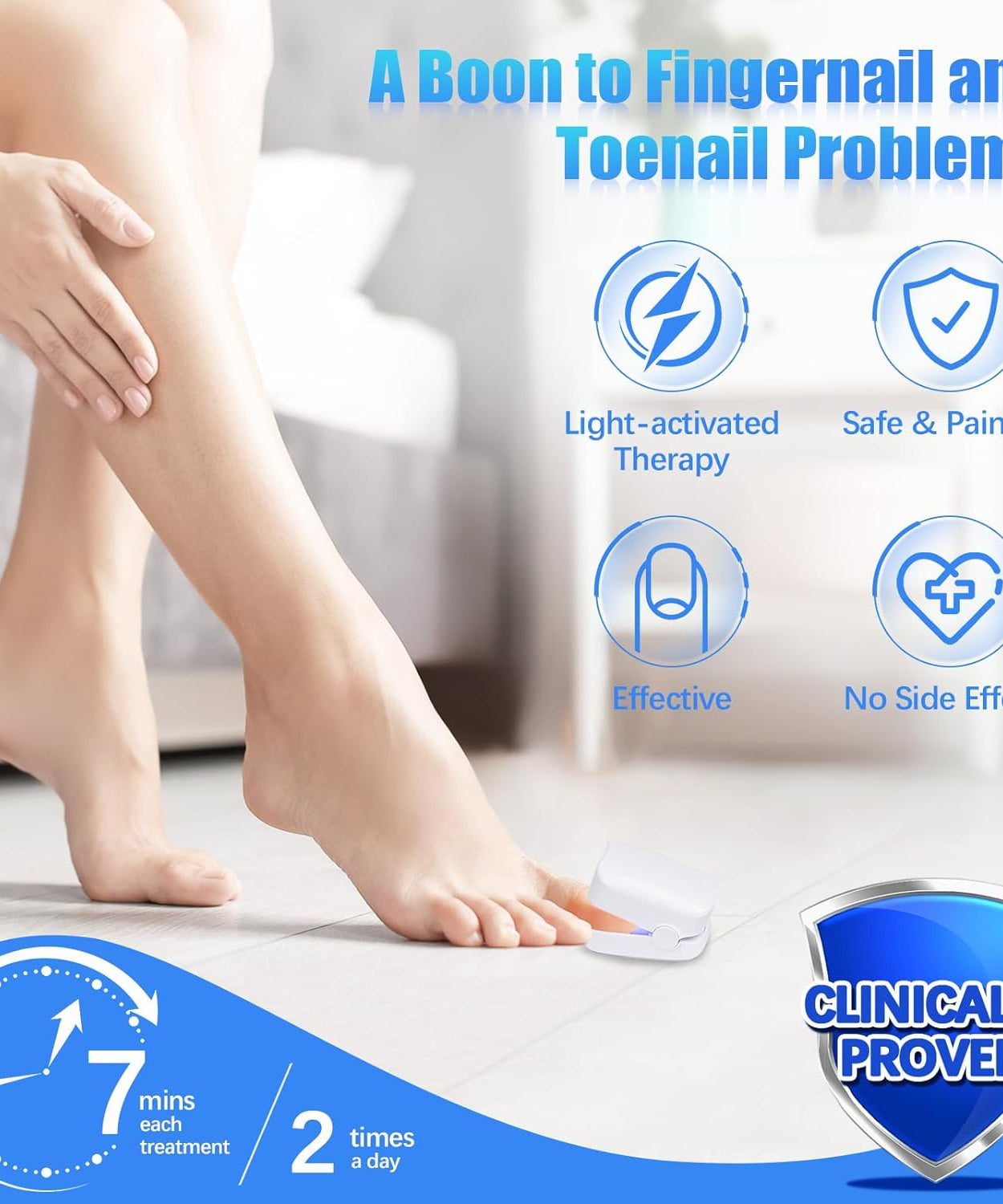 Rechargeable Nail Fungus Laser – Anti-Fungal Device for Toenails, Hands & Feet (Home Use)