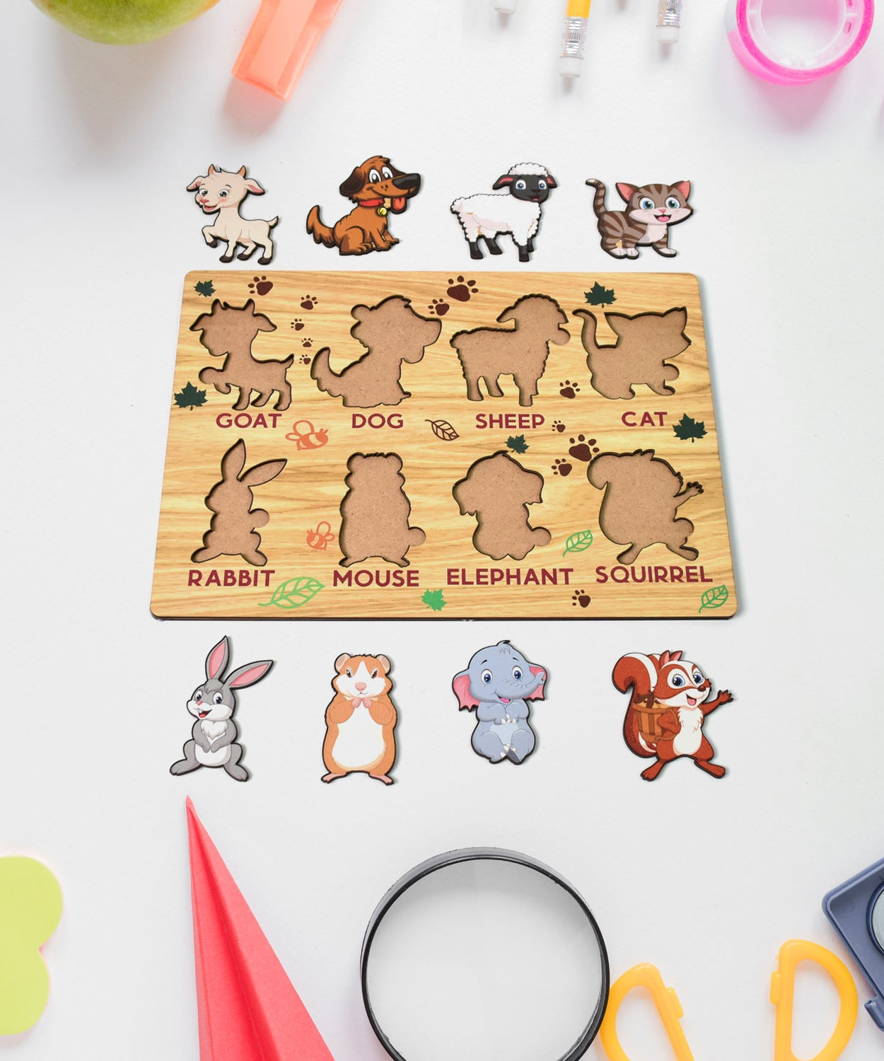 TOP BRIGHT Wooden Animal Jigsaw Puzzle
