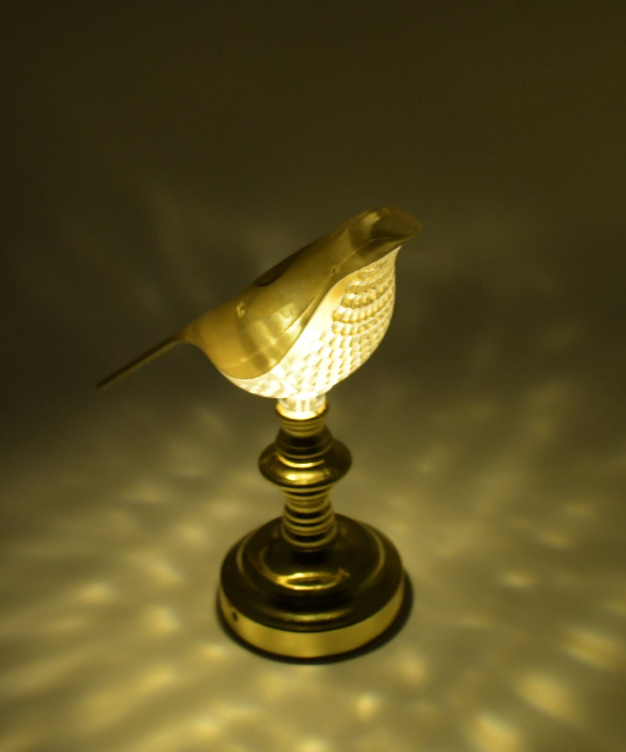 LED table lamp with crystal decoration and soft energy-saving light