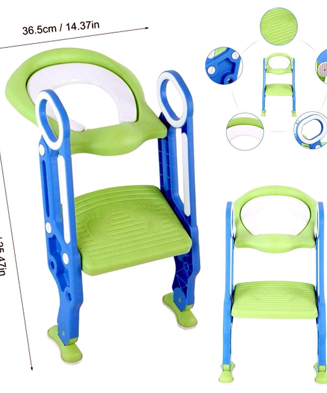 Foldable potty seat with training ladder for kids